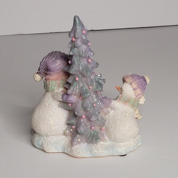 HOME INTERIORS Snowman Gifts Around Tree Figurine 4x3 inches - Picture 4 of 9